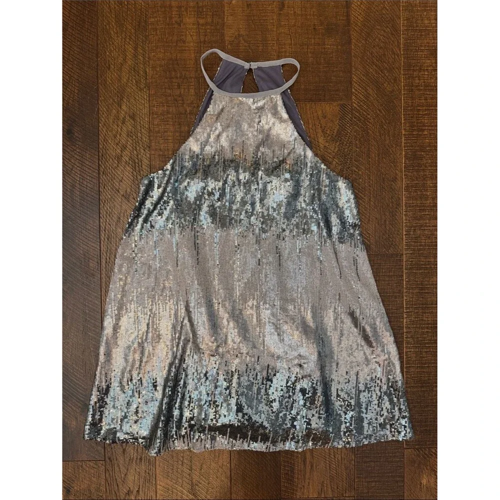 Show Me Your MuMu Silver Sequin Gomez Mini Dress XS